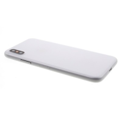 Ploniausias pasaulyje plastikinis skaidrus Apple iPhone X (iPhone Xs) baltas dėklas - nugarėlė / Priedai.lt