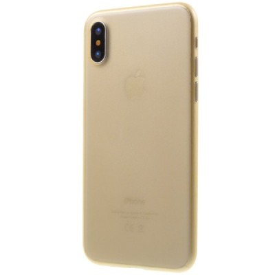 Ploniausias pasaulyje plastikinis skaidrus Apple iPhone X (iPhone Xs) rudas dėklas - nugarėlė / Priedai.lt