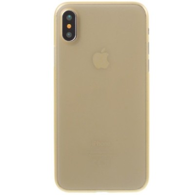 Ploniausias pasaulyje plastikinis skaidrus Apple iPhone X (iPhone Xs) rudas dėklas - nugarėlė / Priedai.lt