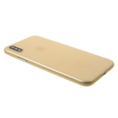 Ploniausias pasaulyje plastikinis skaidrus Apple iPhone X (iPhone Xs) rudas dėklas - nugarėlė / Priedai.lt