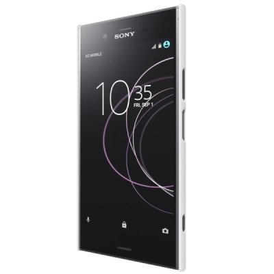 Nillkin Frosted Shield Sony Xperia XZ1 baltas plastikinis dėklas + apsauginė ekrano plėvelė / Priedai.lt