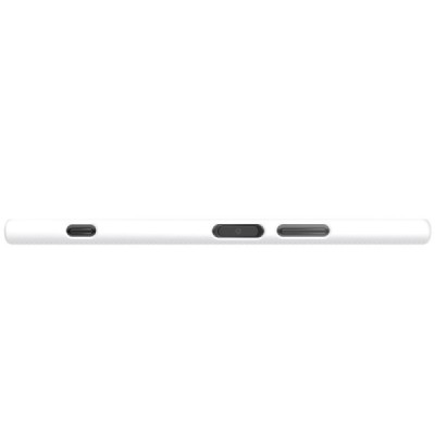 Nillkin Frosted Shield Sony Xperia XZ1 baltas plastikinis dėklas + apsauginė ekrano plėvelė / Priedai.lt
