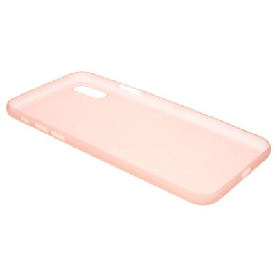 Ploniausias pasaulyje plastikinis skaidrus Apple iPhone X (iPhone Xs) šviesiai rožinis dėklas - nugarėlė / Priedai.lt