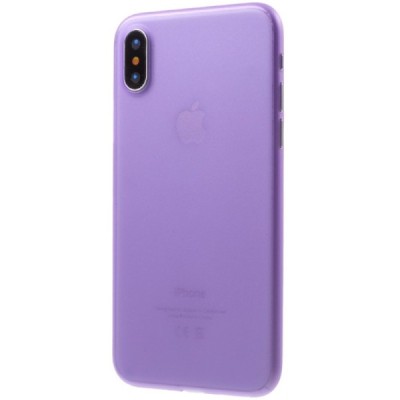 Ploniausias pasaulyje plastikinis skaidrus Apple iPhone X (iPhone Xs) violetinis dėklas - nugarėlė / Priedai.lt
