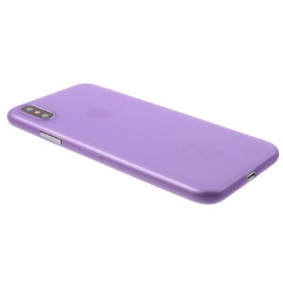 Ploniausias pasaulyje plastikinis skaidrus Apple iPhone X (iPhone Xs) violetinis dėklas - nugarėlė / Priedai.lt