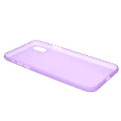 Ploniausias pasaulyje plastikinis skaidrus Apple iPhone X (iPhone Xs) violetinis dėklas - nugarėlė / Priedai.lt