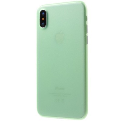 Ploniausias pasaulyje plastikinis skaidrus Apple iPhone X (iPhone Xs) žalias dėklas - nugarėlė / Priedai.lt