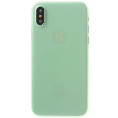 Ploniausias pasaulyje plastikinis skaidrus Apple iPhone X (iPhone Xs) žalias dėklas - nugarėlė / Priedai.lt