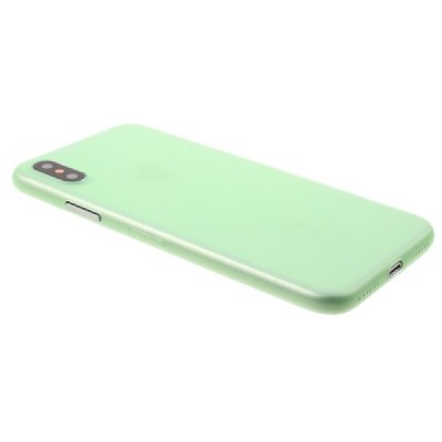 Ploniausias pasaulyje plastikinis skaidrus Apple iPhone X (iPhone Xs) žalias dėklas - nugarėlė / Priedai.lt