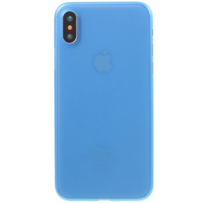 Ploniausias pasaulyje plastikinis skaidrus Apple iPhone X (iPhone Xs) tamsiai mėlynas dėklas - nugarėlė / Priedai.lt