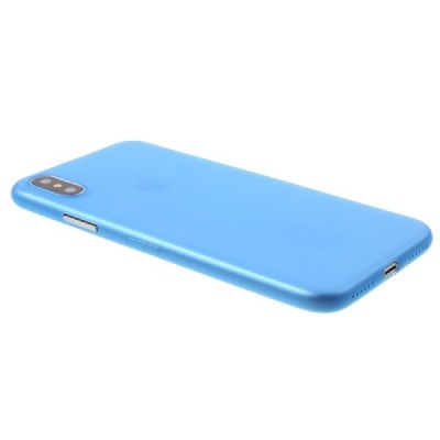 Ploniausias pasaulyje plastikinis skaidrus Apple iPhone X (iPhone Xs) tamsiai mėlynas dėklas - nugarėlė / Priedai.lt