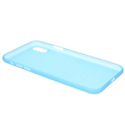 Ploniausias pasaulyje plastikinis skaidrus Apple iPhone X (iPhone Xs) tamsiai mėlynas dėklas - nugarėlė / Priedai.lt