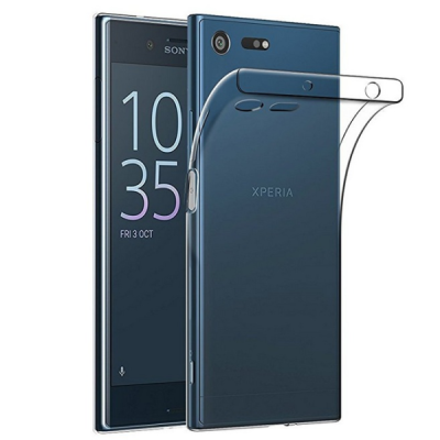 Sony Xperia XZ1 skaidrus (permatomas) kieto silikono bespalvis dėklas / Priedai.lt