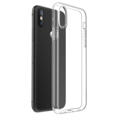 Apple iPhone X (iPhone Xs) skaidrus (permatomas) silikoninis TPU ploniausias pasaulyje dėklas / Priedai.lt