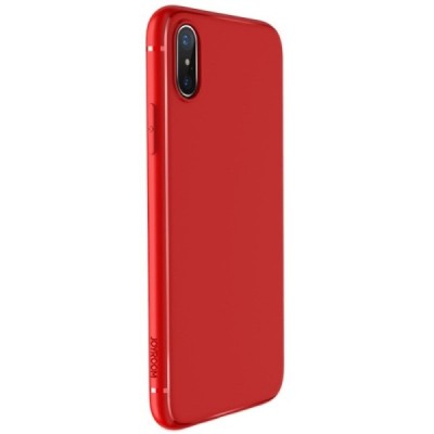 JOYROOM Screen Apple iPhone X (iPhone Xs) raudonas kieto silikono dėklas / Priedai.lt