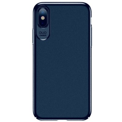 „USAMS“ Jay serijos Apple iPhone X (iPhone Xs) mėlynas plastikinis dėklas - nugarėlė / Priedai.lt