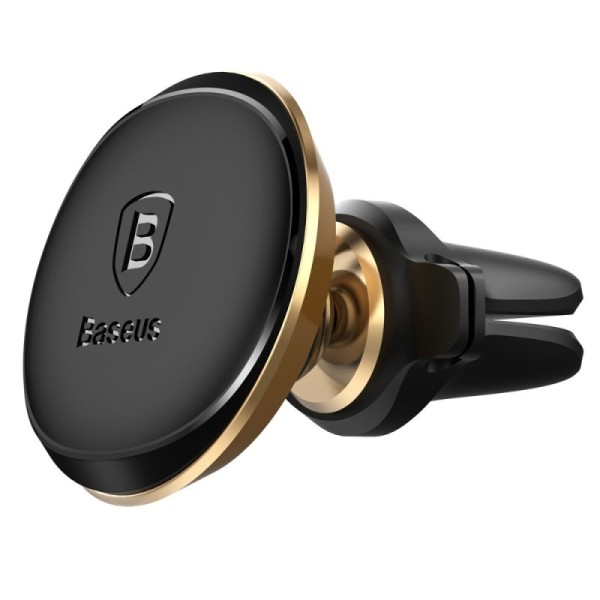 „Baseus“ Magnet Mount (360°) automobilinis telefono laikiklis (į groteles) - auksinis