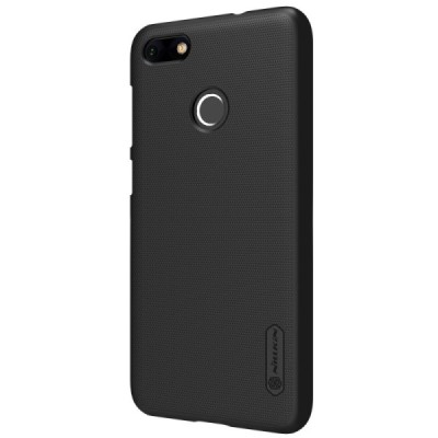 Nillkin Frosted Shield Huawei P9 Lite Mini (Y6 Pro 2017) juodas plastikinis dėklas + apsauginė ekrano plėvelė / Priedai.lt
