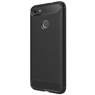 Huawei P9 Lite Mini (Y6 Pro 2017) „Carbon“ kieto silikono TPU juodas dėklas - nugarėlė / Priedai.lt