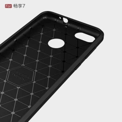 Huawei P9 Lite Mini (Y6 Pro 2017) „Carbon“ kieto silikono TPU juodas dėklas - nugarėlė / Priedai.lt