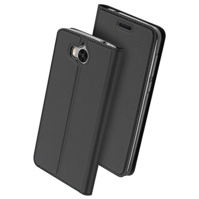 „Dux Ducis“ Skin serijos Huawei Y6 2017 / Y5 2017 (Nova Young) juodas odinis atverčiamas dėklas / Priedai.lt
