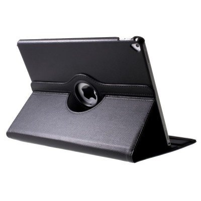 Apple iPad Pro 12.9" 2017 atverčiamas, sukamas 360 laipsnių, juodas odinis dėklas - stovas / Priedai.lt