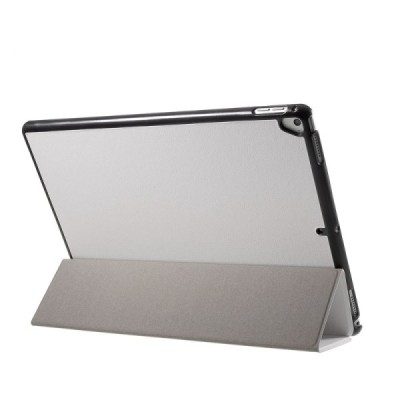 Apple iPad Pro 12.9" 2017 atverčiamas baltas odinis dėklas - knygutė / Priedai.lt