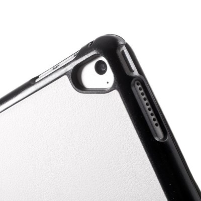 Apple iPad Pro 12.9" 2017 atverčiamas baltas odinis dėklas - knygutė / Priedai.lt