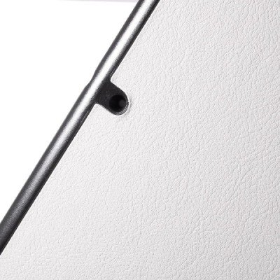 Apple iPad Pro 12.9" 2017 atverčiamas baltas odinis dėklas - knygutė / Priedai.lt