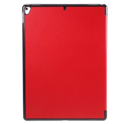 Apple iPad Pro 12.9" 2017 atverčiamas raudonas odinis dėklas - knygutė / Priedai.lt