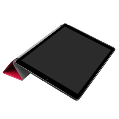 Apple iPad Pro 12.9" 2017 atverčiamas raudonas odinis dėklas - knygutė / Priedai.lt