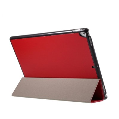 Apple iPad Pro 12.9" 2017 atverčiamas raudonas odinis dėklas - knygutė / Priedai.lt