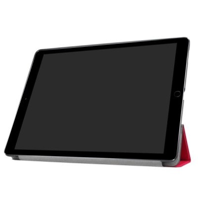 Apple iPad Pro 12.9" 2017 atverčiamas raudonas odinis dėklas - knygutė / Priedai.lt