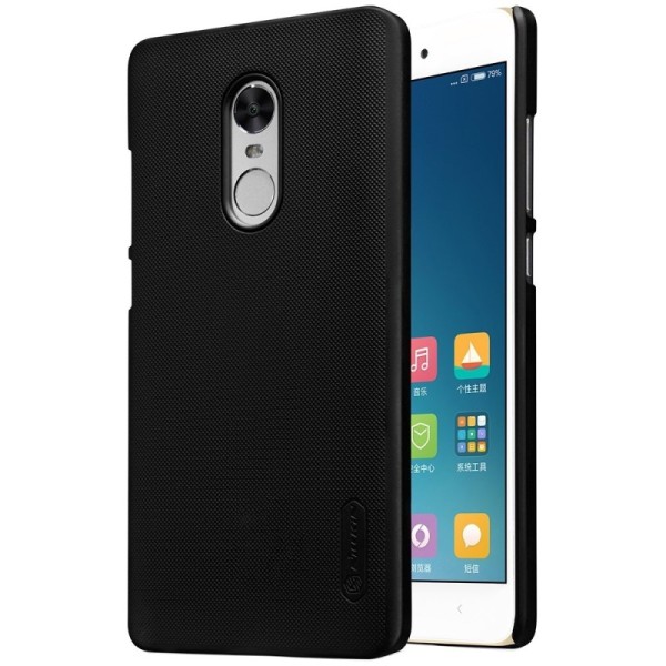 „Nillkin“ Frosted Shield dėklas - juodas + apsauginė ekrano plėvelė (Redmi Note 4X)