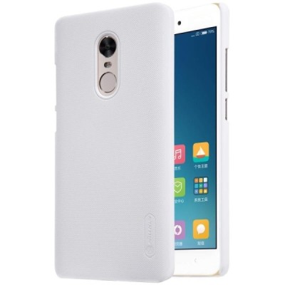 Xiaomi Redmi Note 4X Nillkin Frosted Shield baltas plastikinis dėklas + apsauginė ekrano plėvelė / Priedai.lt