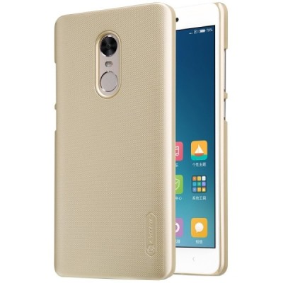 Xiaomi Redmi Note 4X Nillkin Frosted Shield auksinis plastikinis dėklas + apsauginė ekrano plėvelė / Priedai.lt
