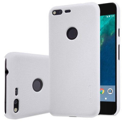 Nillkin Frosted Shield Google Pixel XL baltas plastikinis dėklas + apsauginė ekrano plėvelė / Priedai.lt