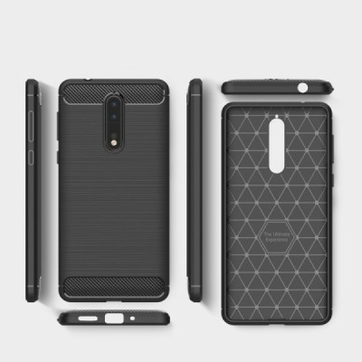Nokia 8 „Carbon“ kieto silikono TPU juodas dėklas - nugarėlė / Priedai.lt