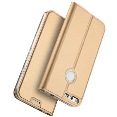 „Dux Ducis“ Skin serijos Google Pixel XL auksinis odinis atverčiamas dėklas / Priedai.lt