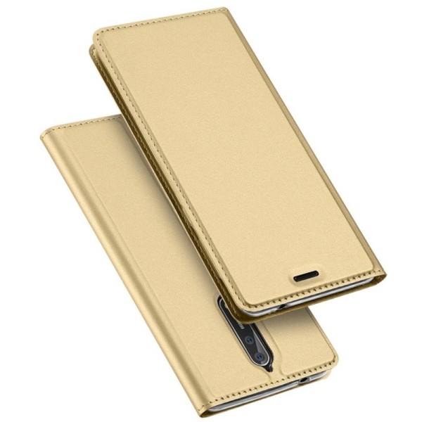 „Dux Ducis“ Skin atverčiamas dėklas - auksinis (Nokia 8)