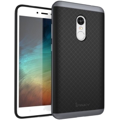 Xiaomi Redmi Note 4X „IPAKY“ kieto silikono TPU juodas (pilkos spalvos apvadais) dėklas - nugarėlė / Priedai.lt