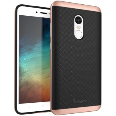 Xiaomi Redmi Note 4X „IPAKY“ kieto silikono TPU juodas (rožinės spalvos apvadais) dėklas - nugarėlė / Priedai.lt