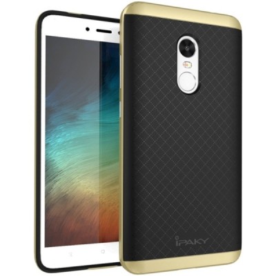Xiaomi Redmi Note 4X „IPAKY“ kieto silikono TPU juodas (aukso spalvos apvadais) dėklas - nugarėlė / Priedai.lt