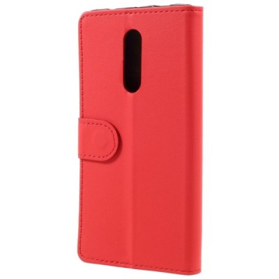 Xiaomi Redmi Note 4X atverčiamas raudonas odinis dėklas, knygutė - piniginė / Priedai.lt