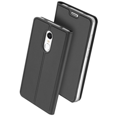 „Dux Ducis“ Skin serijos Xiaomi Redmi Note 4X juodas odinis atverčiamas dėklas / Priedai.lt