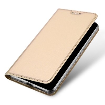 „Dux Ducis“ Skin serijos Huawei Mate 10 Pro auksinis odinis atverčiamas dėklas / Priedai.lt