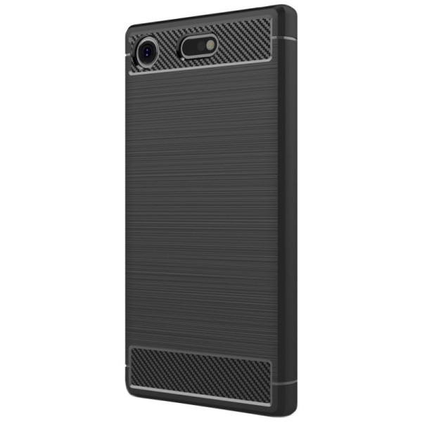 „Carbon“ kieto silikono (TPU) dėklas - juodas (Xperia XZ1 Compact)