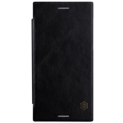 Prabangus „Nillkin“ Qin serijos juodas odinis atverčiamas Sony Xperia XZ1 dėklas - knygutė / Priedai.lt