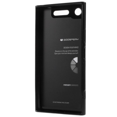 Sony Xperia XZ1 Mercury juodas kieto silikono TPU dėklas - nugarėlė / Priedai.lt