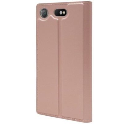 „Dux Ducis“ Skin serijos Sony Xperia XZ1 Compact rožinis odinis atverčiamas dėklas / Priedai.lt